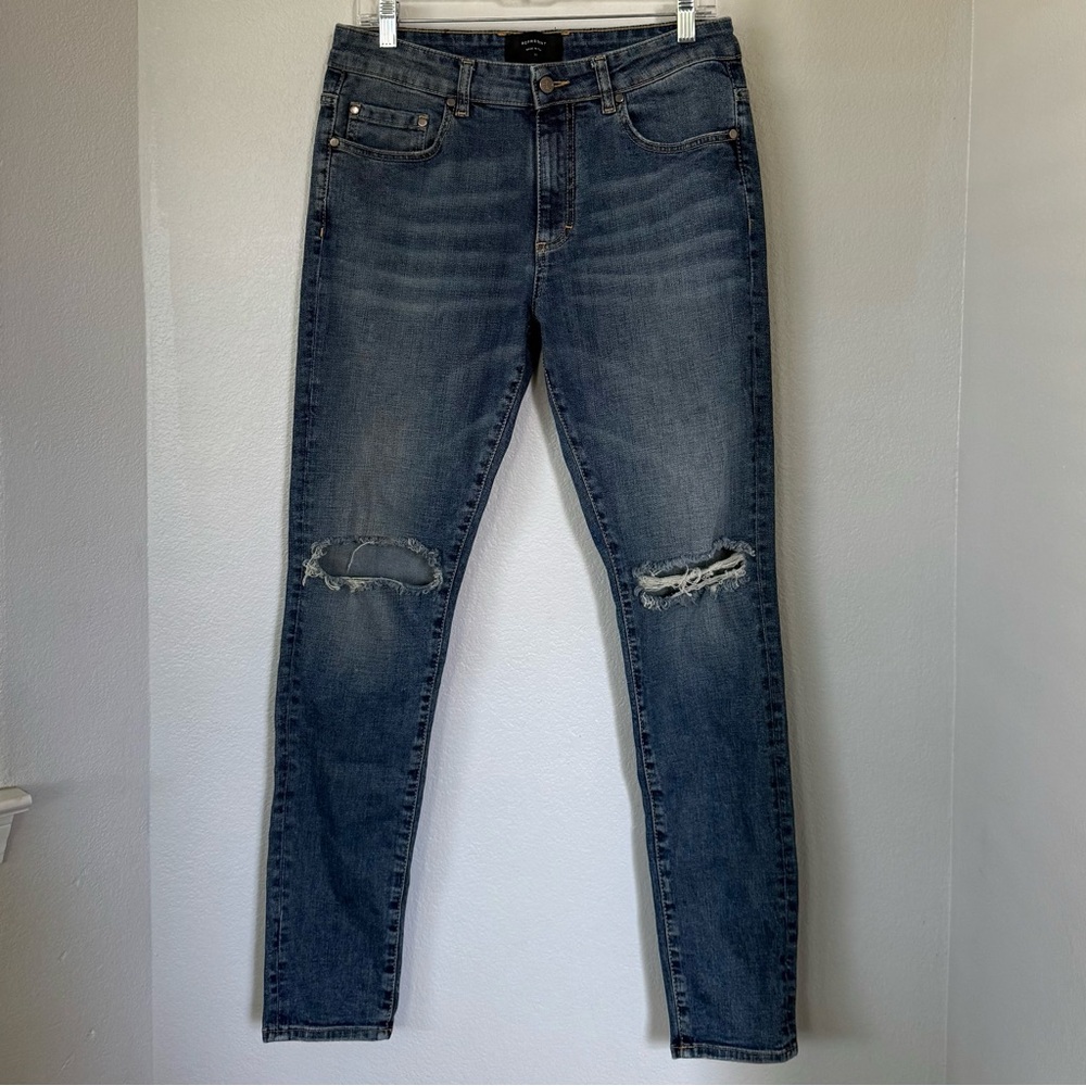 REPRESENT 32x31 Destroyer Denim Jeans in Rockstar Blue • Street Slim Skinny Fit - Picture 2 of 10